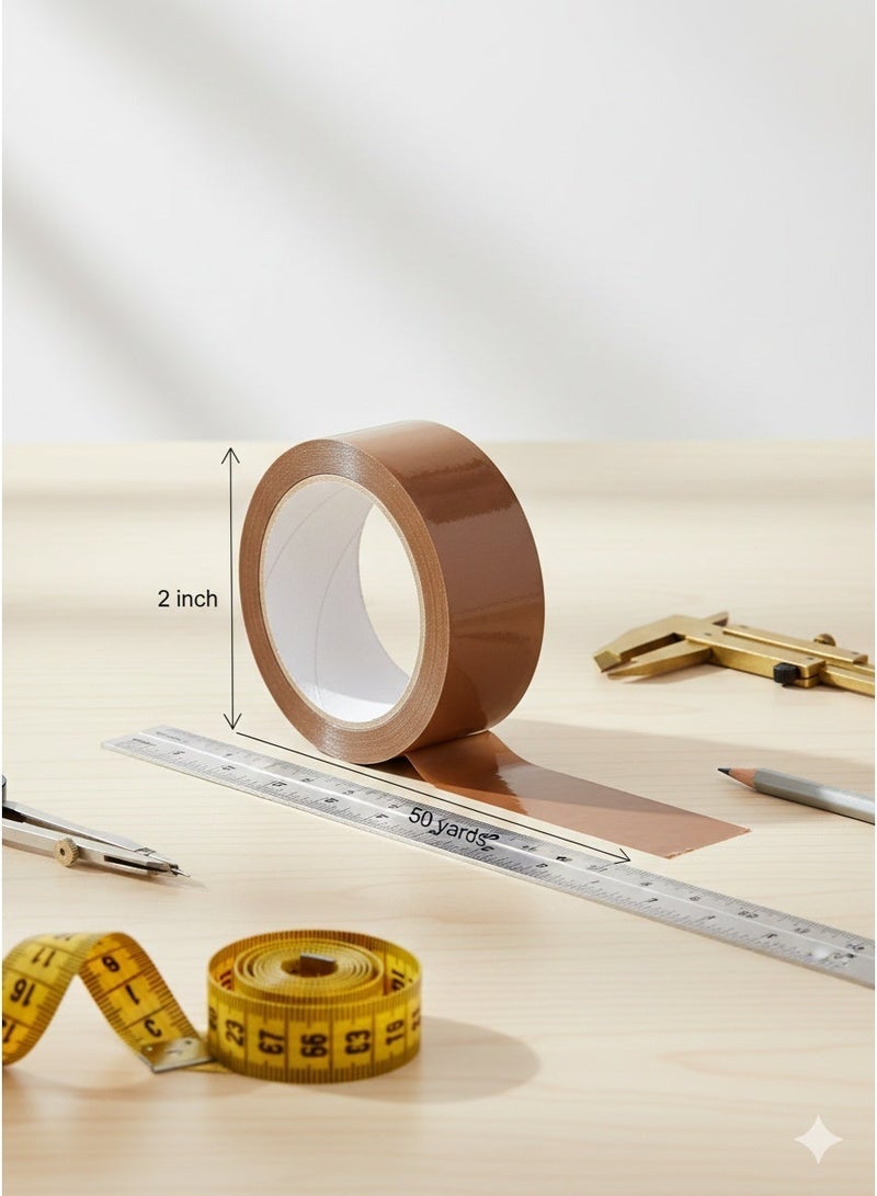 AKSONZ Brown Packing Tape 2 Inch x 50 Yards (48mm) Heavy Duty Strong Adhesive Packaging Tape for Shipping, Moving Boxes, Warehouse & Office Sealing, Pack of 6 Rolls - Image 3